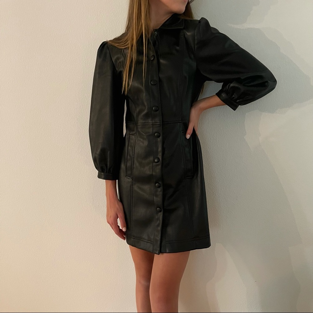 Topshop faux leather dress.